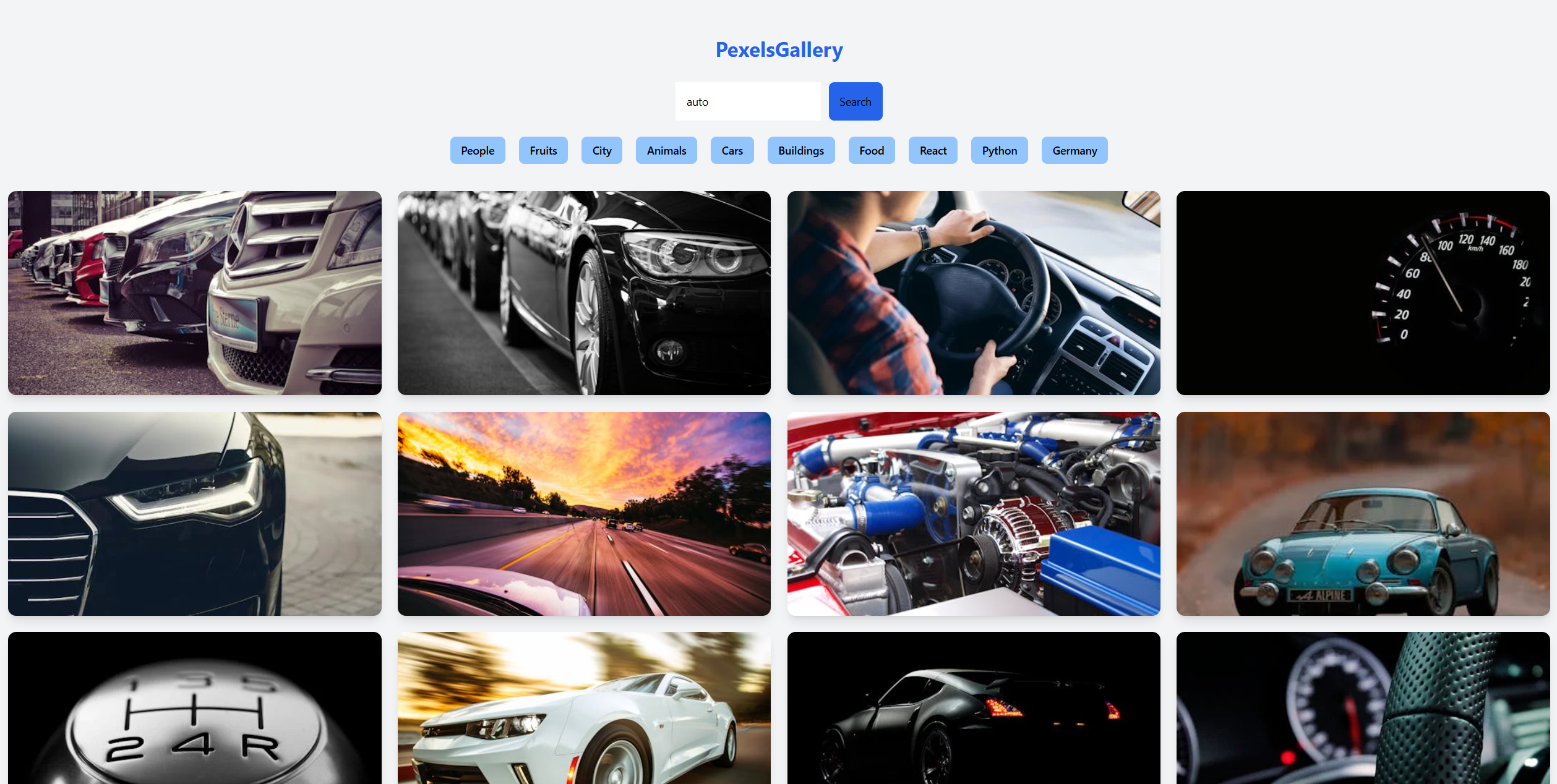 Pexels Gallery – Image Search App React