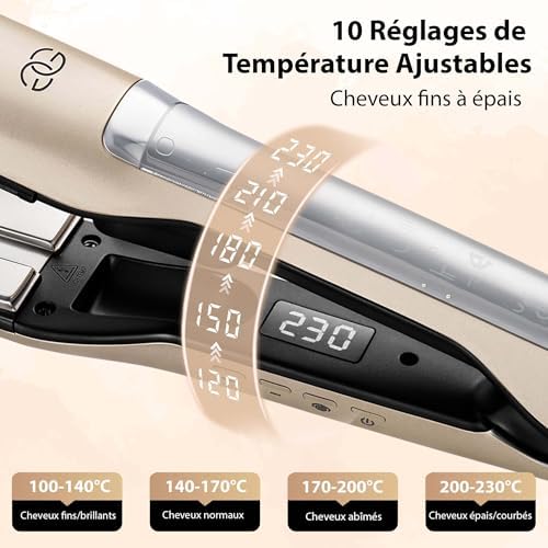 Vue 3 de Lisseur Vapeur Champagne Golden