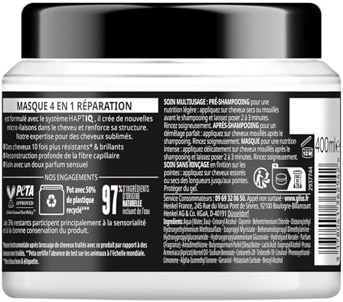 Vue 3 de Schwarzkopf Gliss Masque En