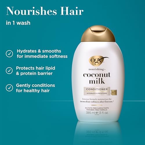 Vue 2 de Ogx Apresshampooing Nourrissant Lait