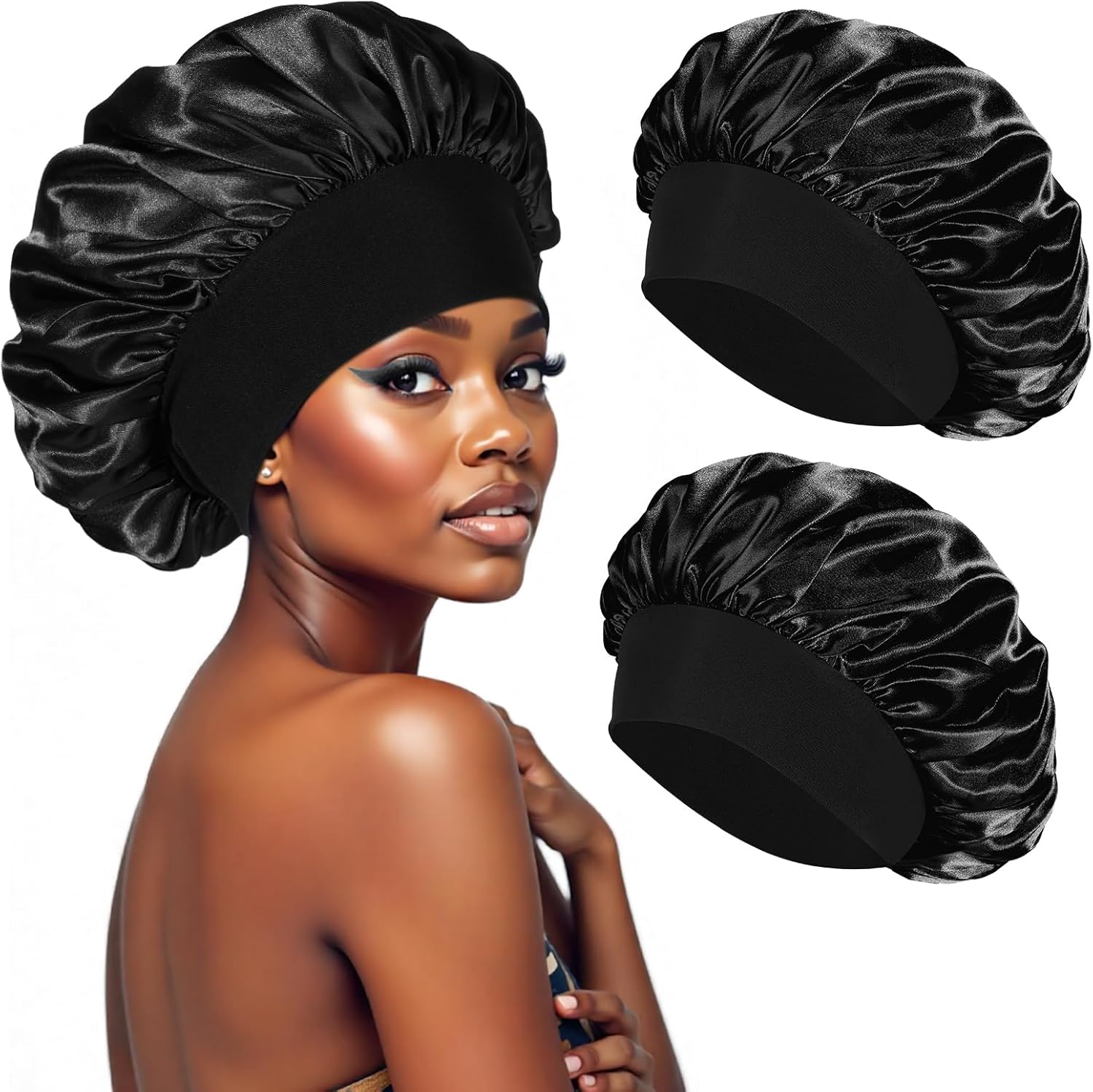 Bonnet Satin Cheveux Nuit