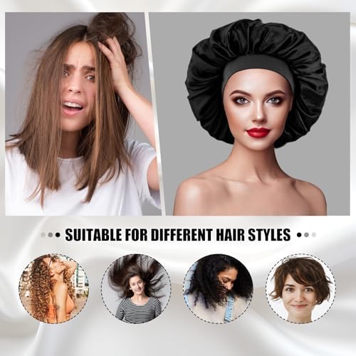 Vue 5 de Bonnet Satin Cheveux Nuit