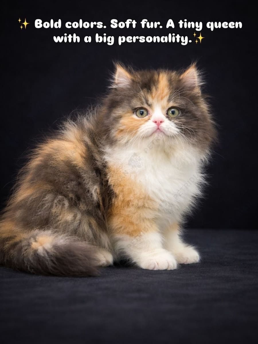 👑🐾 Dark Calico Classic Longhair Female Available 🐾👑