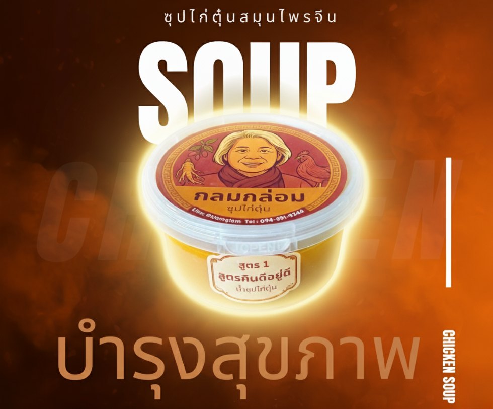 ซุปไก่ตุ๋นกลมกล่อม บรรจุถ้วย พร้อมทาน