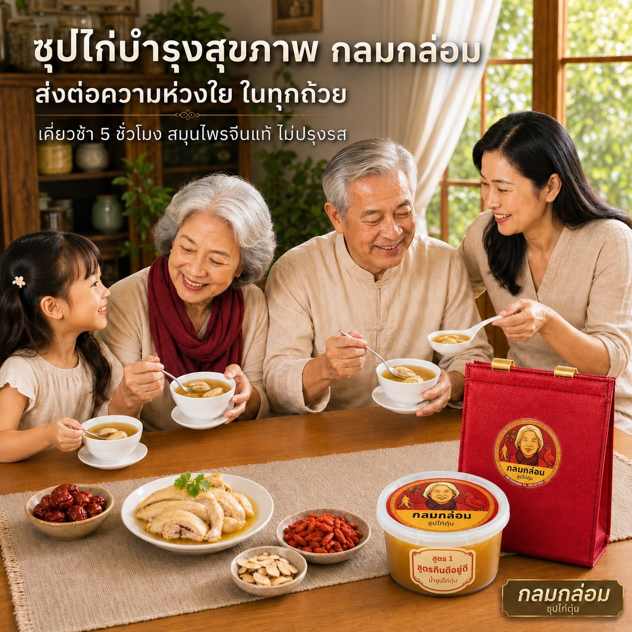ซุปไก่บำรุงสุขภาพ กลมกล่อม เคี่ยว 5 ชั่วโมง