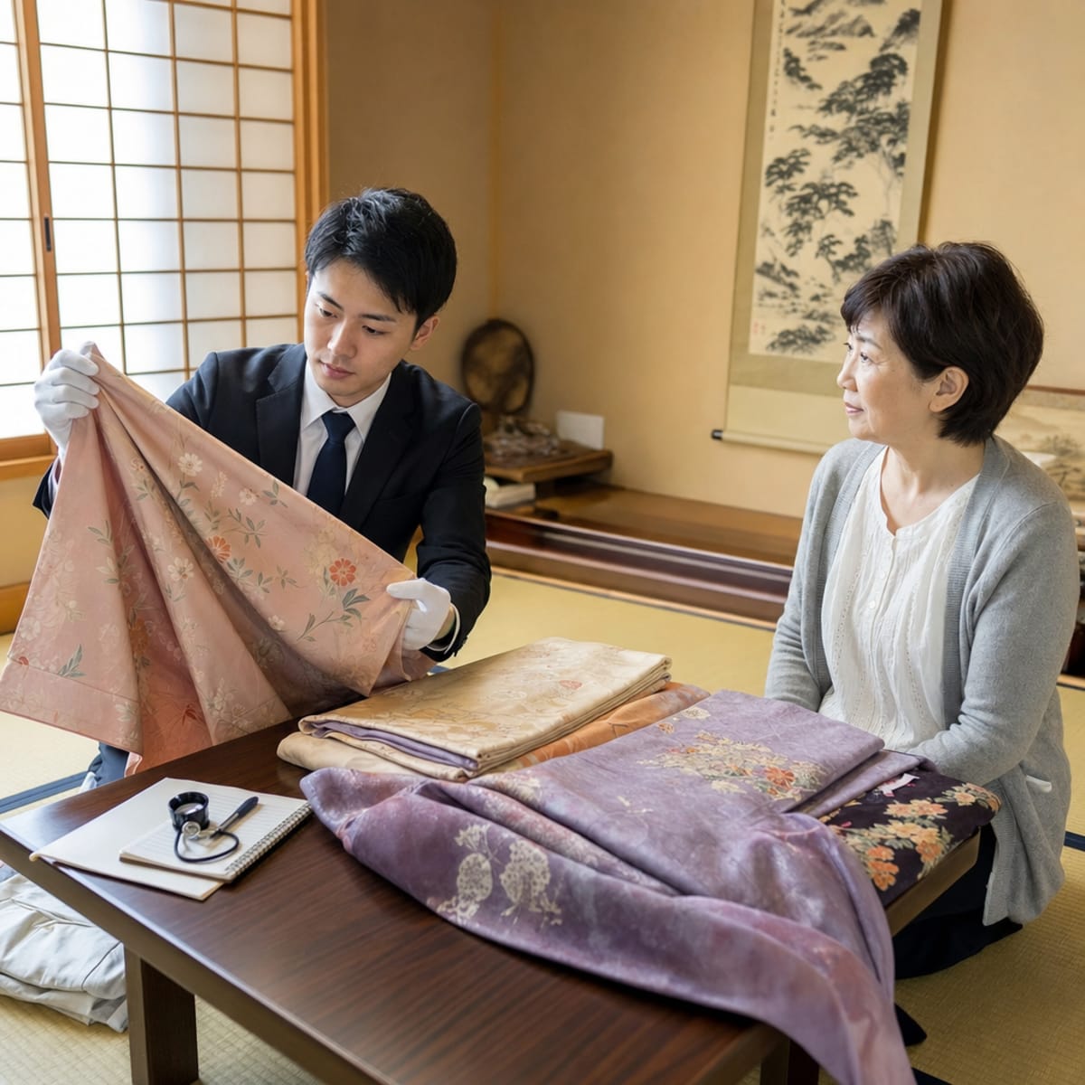 自宅での査定の様子