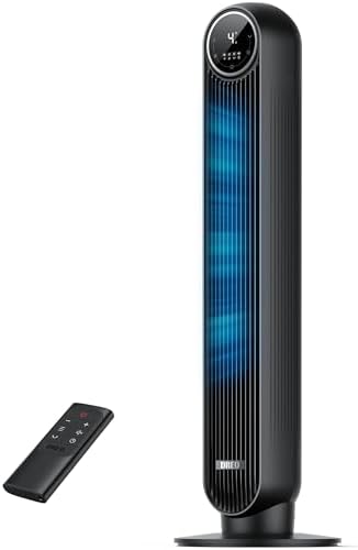 Dreo 20dB ventilateur colonne silencieux, Vitesse 7,6 m/s - Oscillant à 90° ventilateurs tour pour chambre, 92 cm de haut, Télécommande incluse, 4 vitesses, 4 modes, minuterie 8H, Noir - Nomad One - Image 2