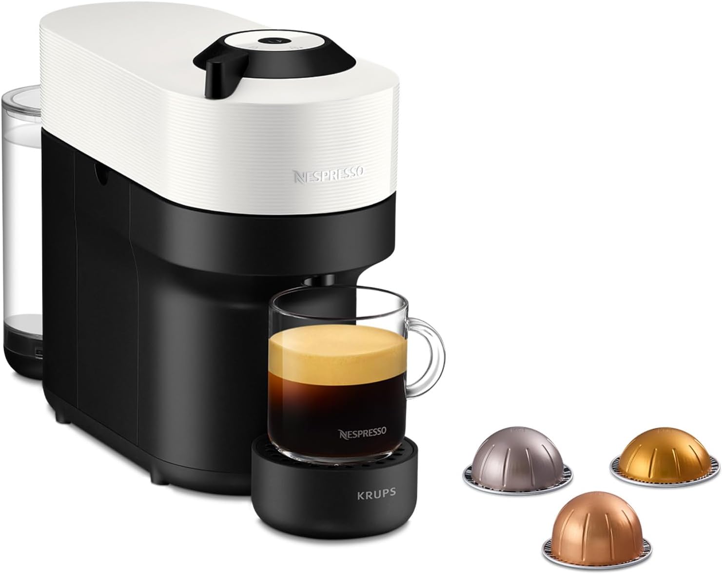Nespresso Machine à Café Krups Vertuo POP Blanche Cafetière à Capsules YY4889FD - Image 1