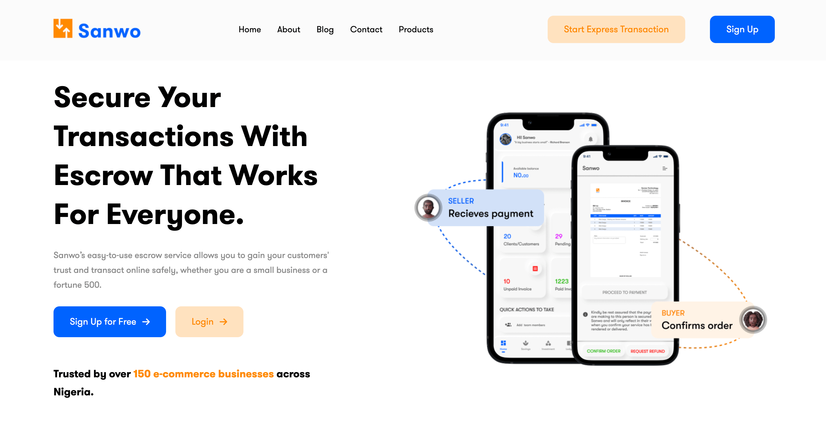 Sanwo Landing Page