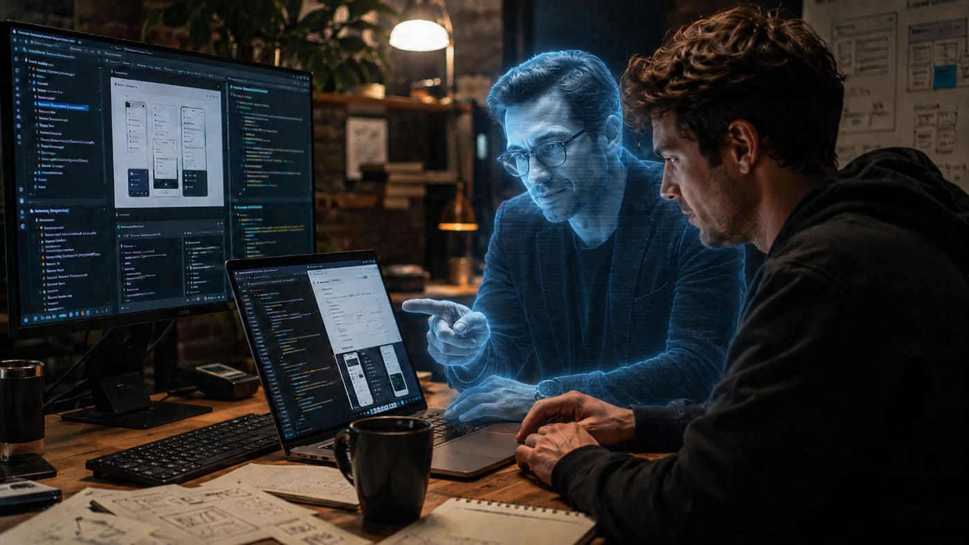 The next evolution of development: A human developer collaborates with an intelligent AI agent to refine code through high-level intent.