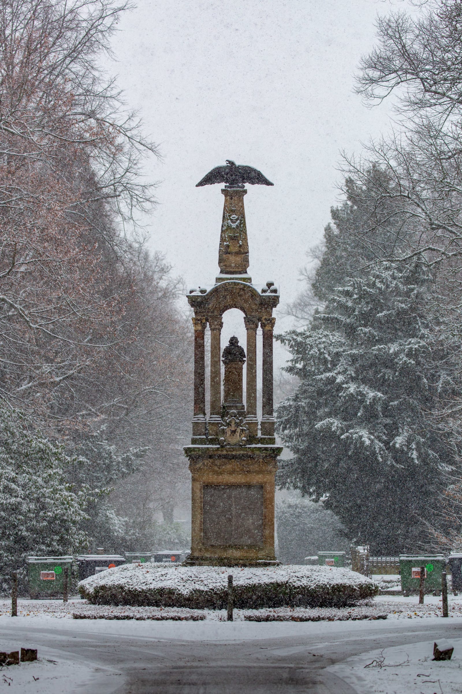 Ornate Monument with Stone Eagle