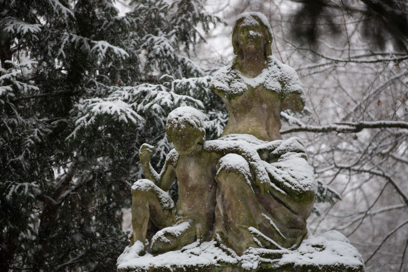 Seated Woman and Child Monument