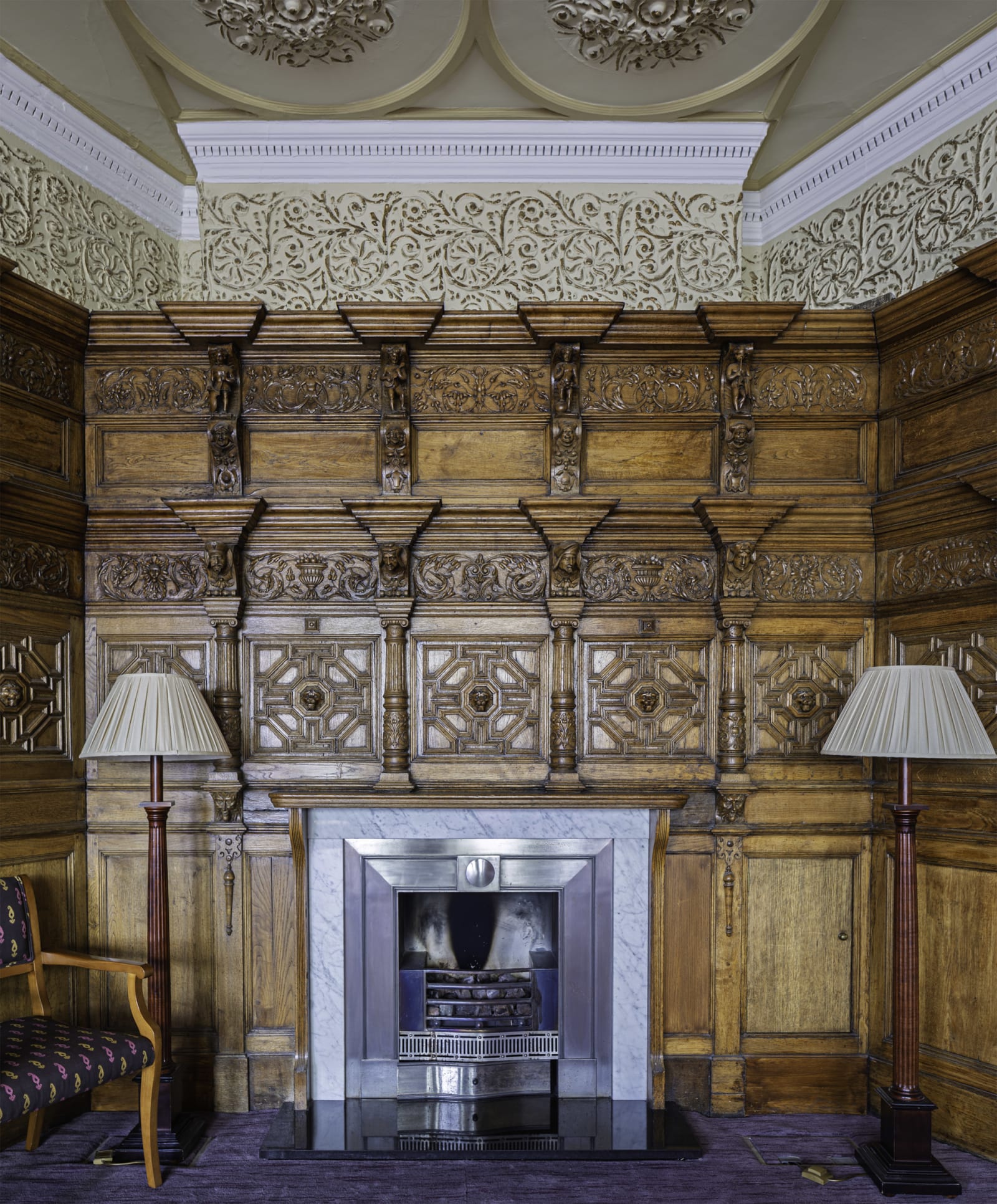 Grand Fireplace and Masterful Woodwork