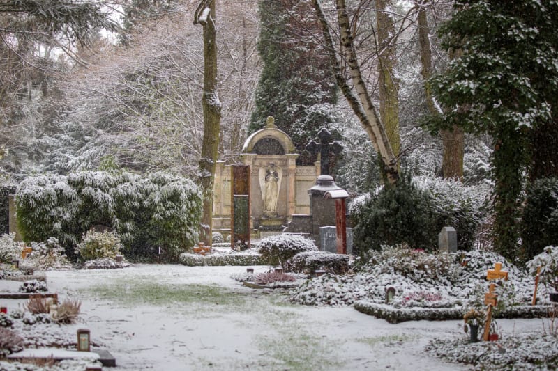Snow Strips Melaten Cemetery of Its Official Silence