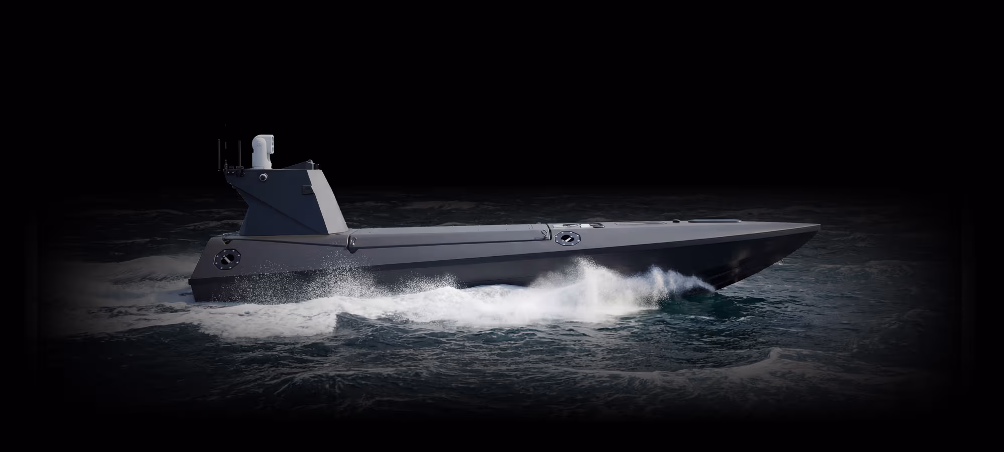 A Kraken K3 Scout uncrewed surface vessel underway at sea