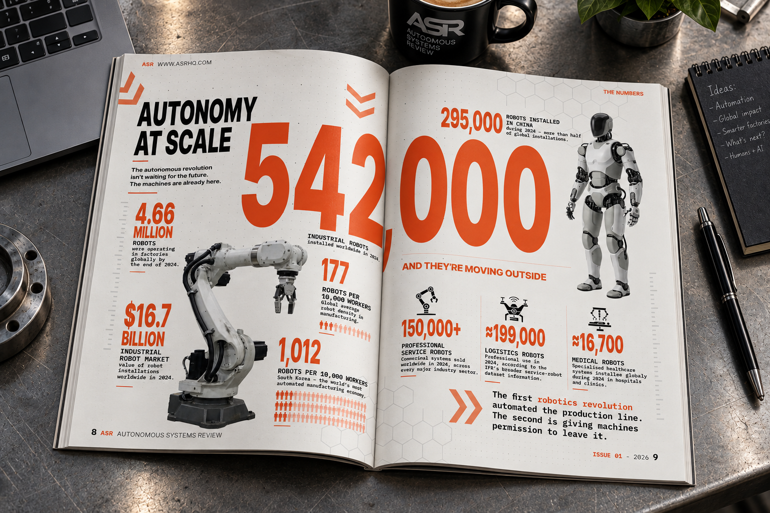Autonomous Systems Review Issue 01 layout mock-up, spread two