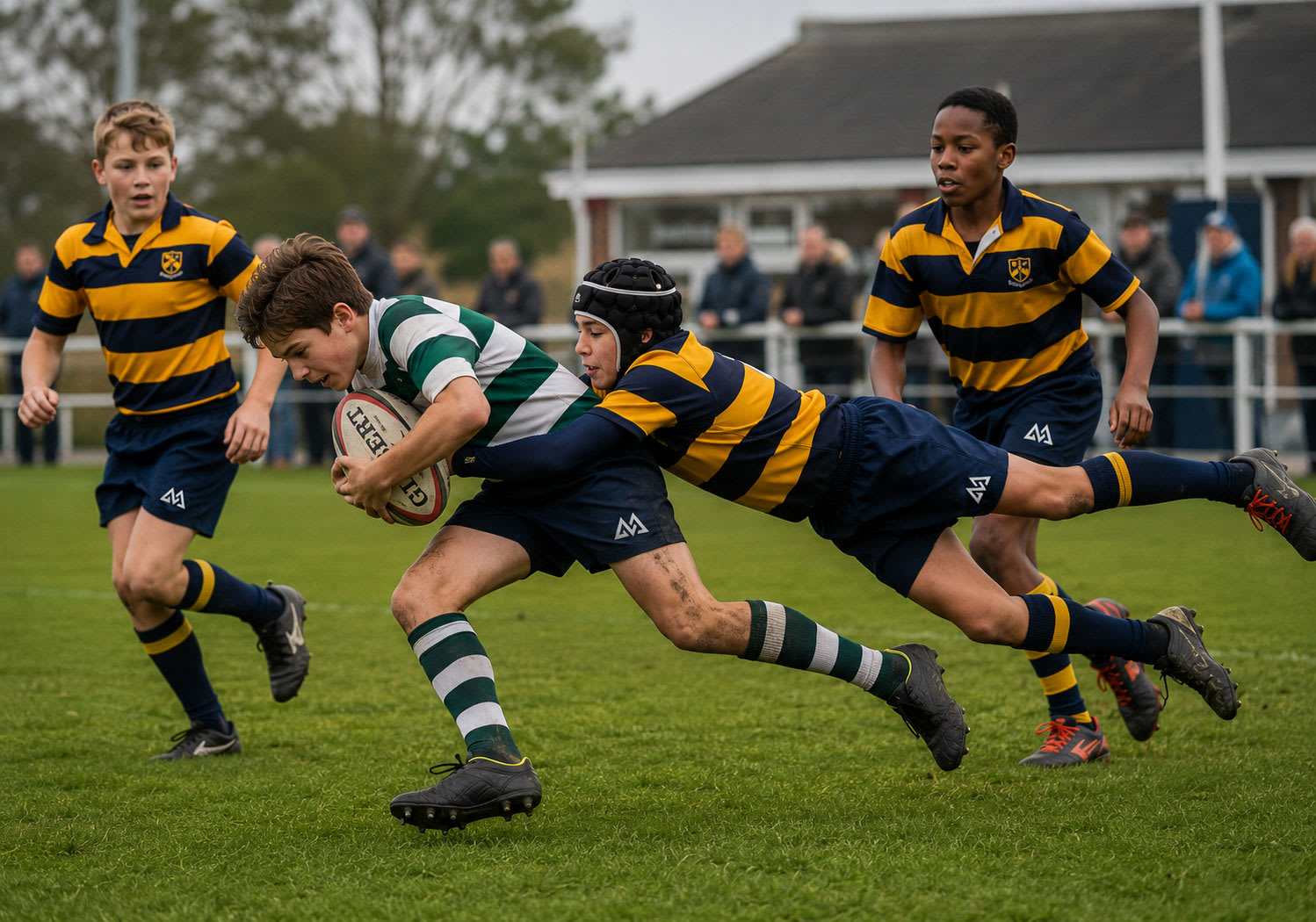 Children playing rugby
