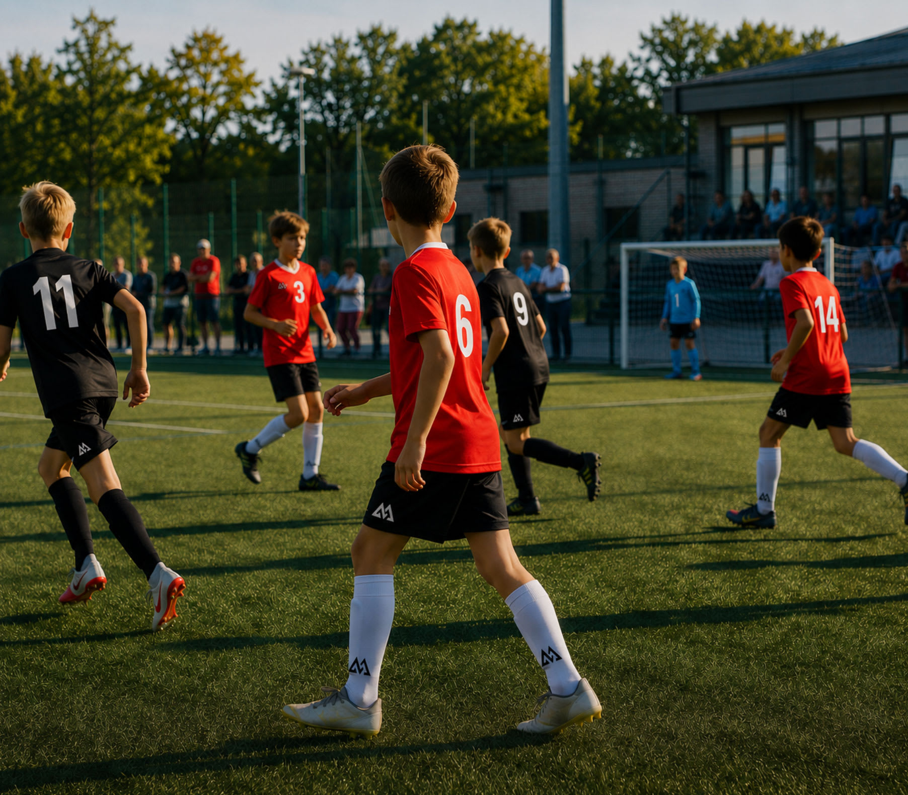 Children playing football