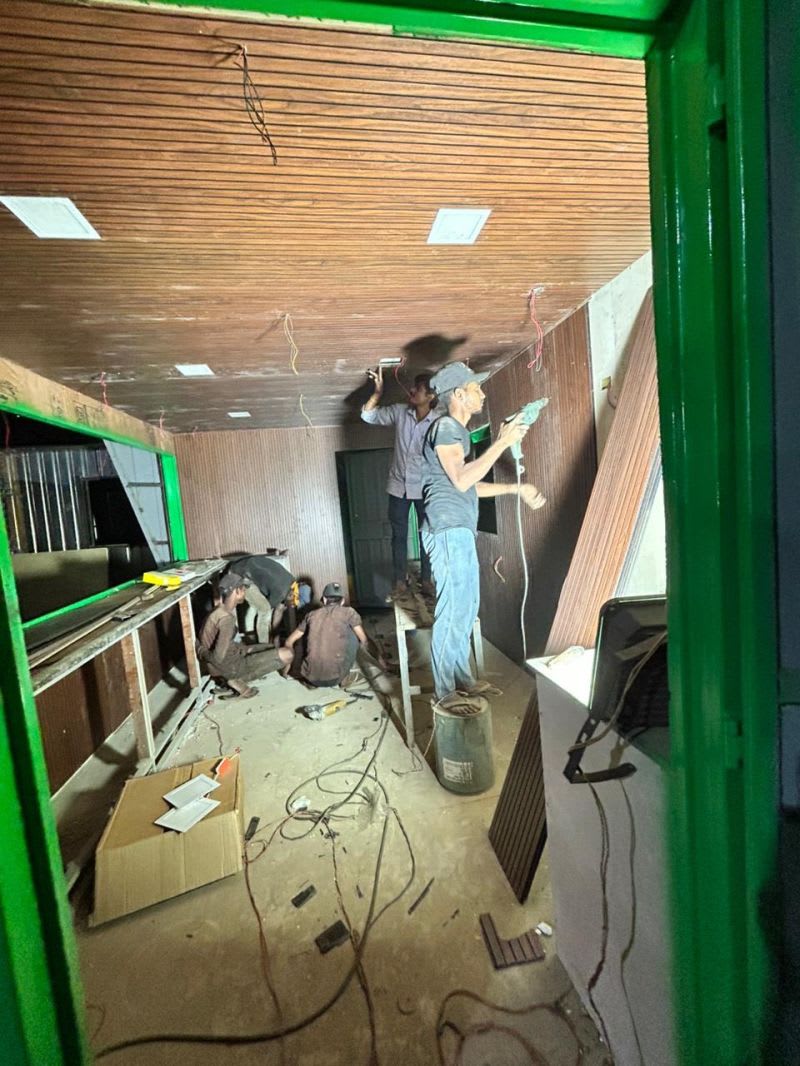 Interior fit-out before deployment