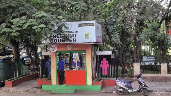 DRNF chai counter setup - organized and clean service area