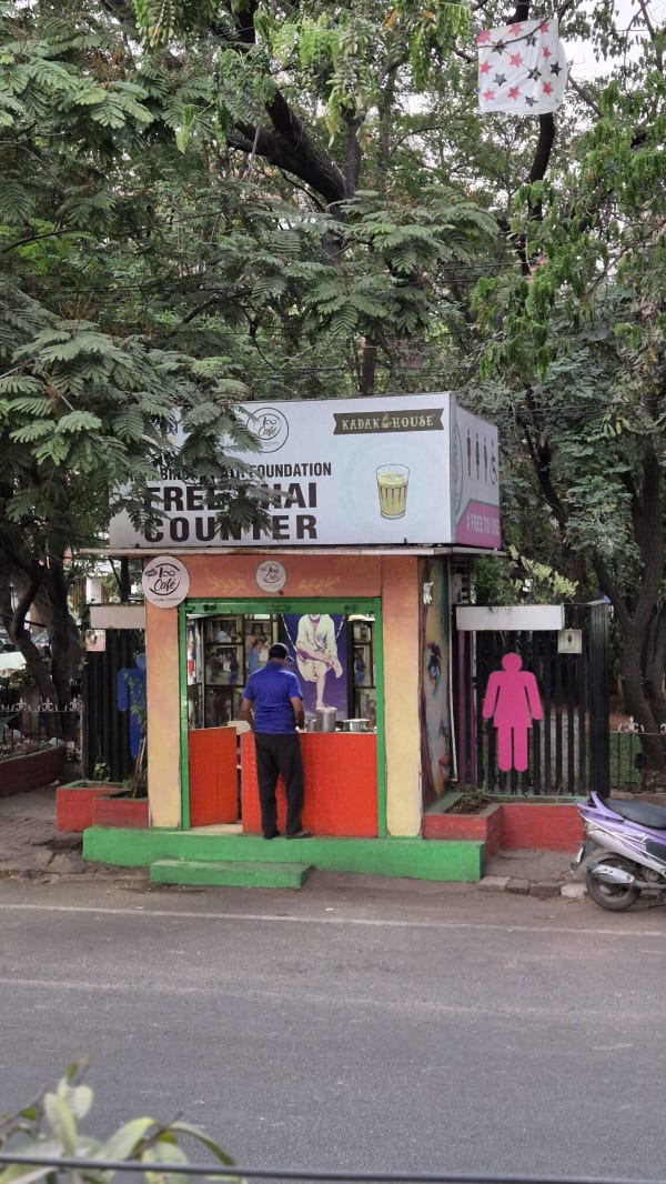 Daily operations at DRNF free chai counter serving the Hyderabad community