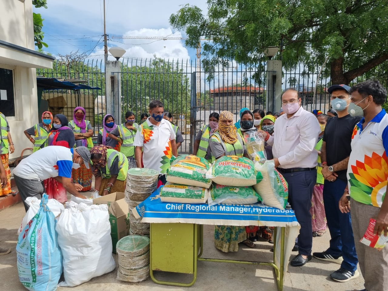 DRNF team receiving recognition award for community service and social impact in Hyderabad