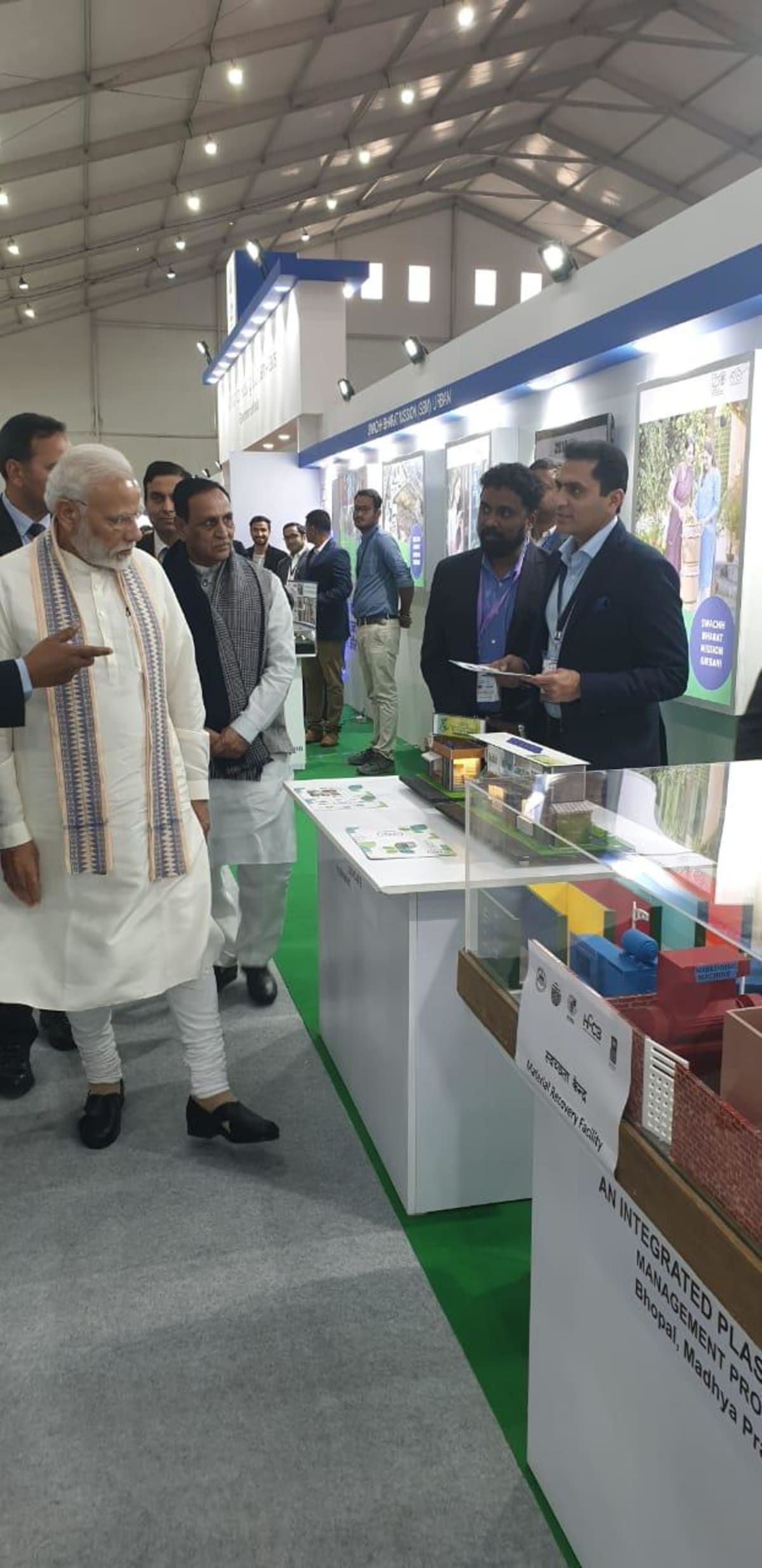 Prime Minister Narendra Modi visiting the LooCafe exhibition