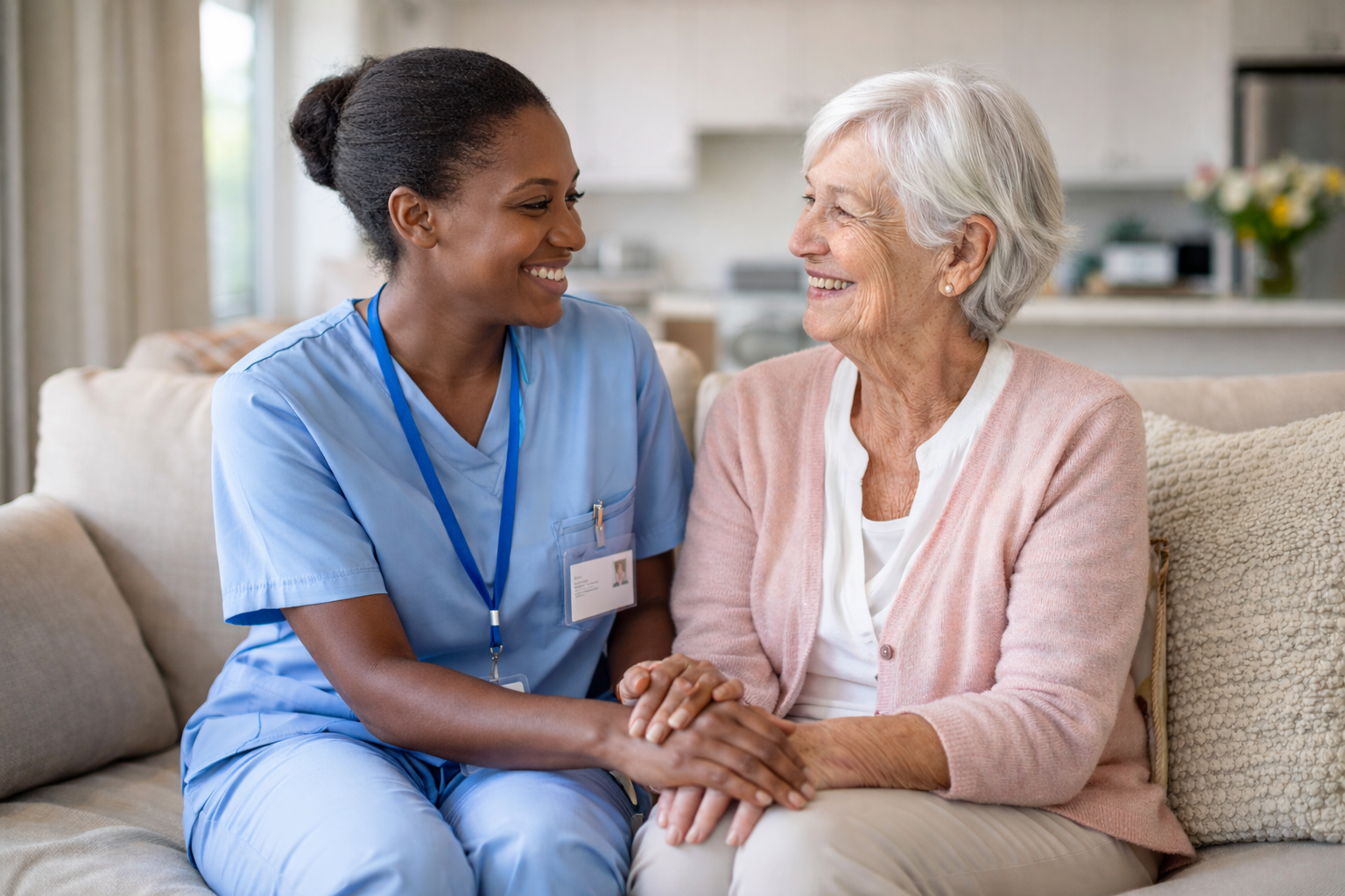 A healthcare professional reviewing a candidate's profile.