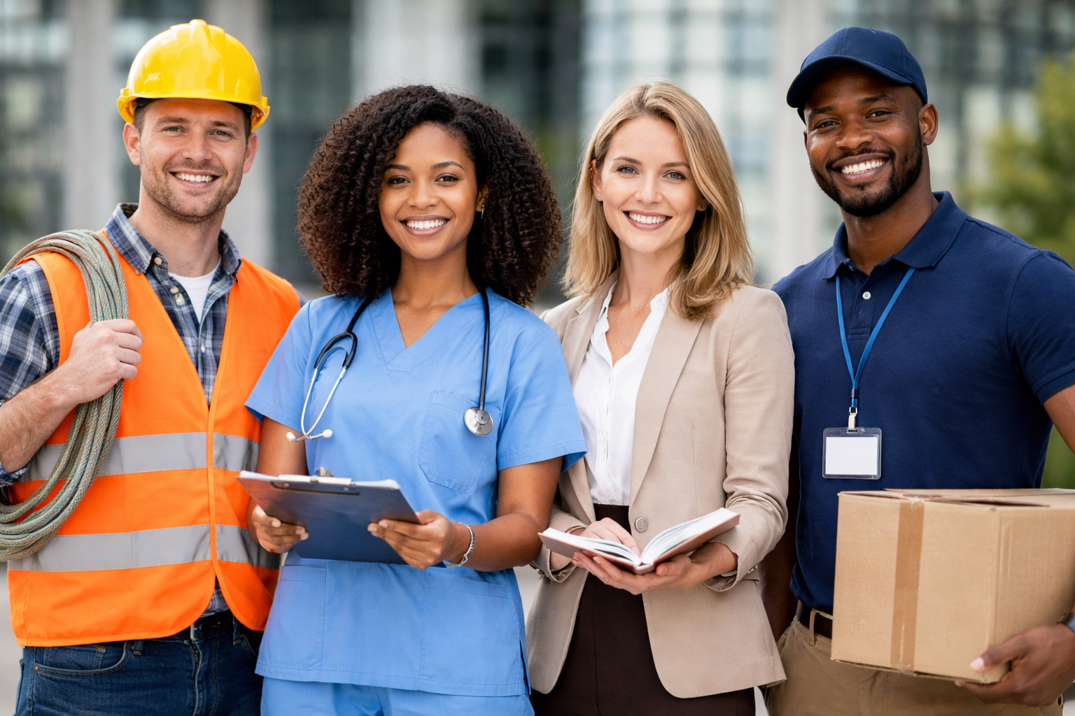 A diverse group of professionals.