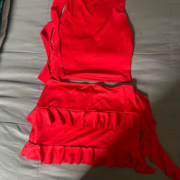 Two piece piece y2k short skirt n top