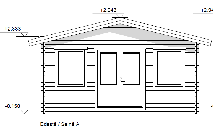 Vierasmaja 25m2, Pihamökki, Piha-Aitta - Muut Piharakennukset - 6424110256609 - 5