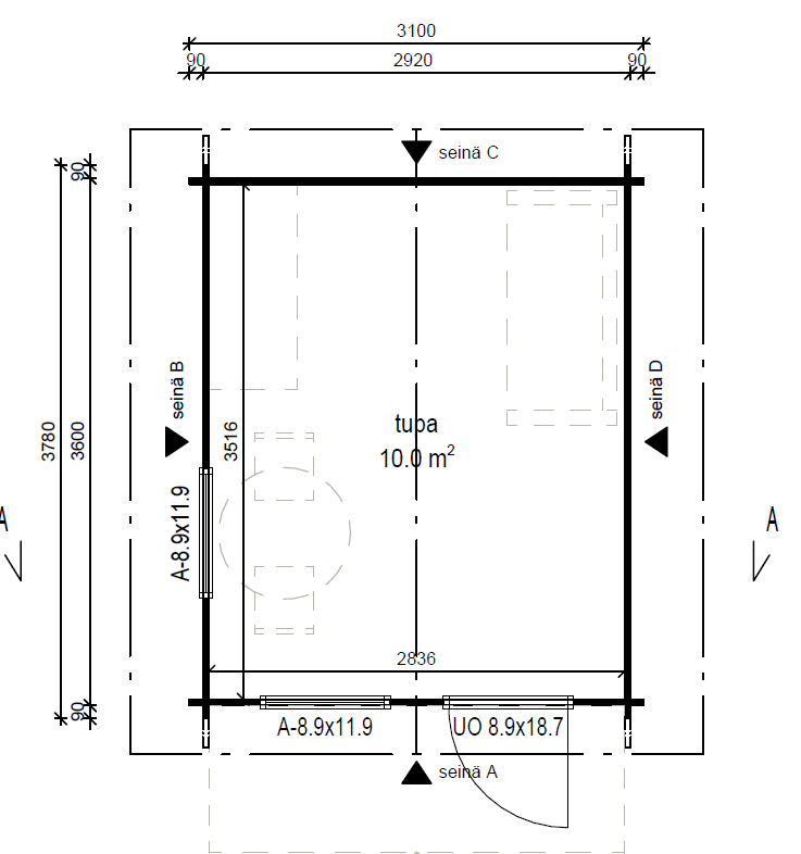Gäststuga 10m2, Gårdshus, Förrådsbod - Övriga Gårdsbyggnader - 6424110256579 - 2