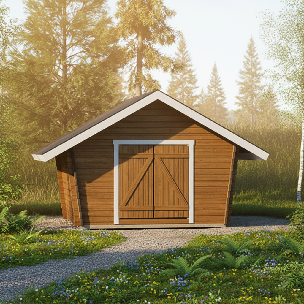 Timmerlada Umpi M Gårdsförråd 10m2 - Timmerlador - 4100530 - 2