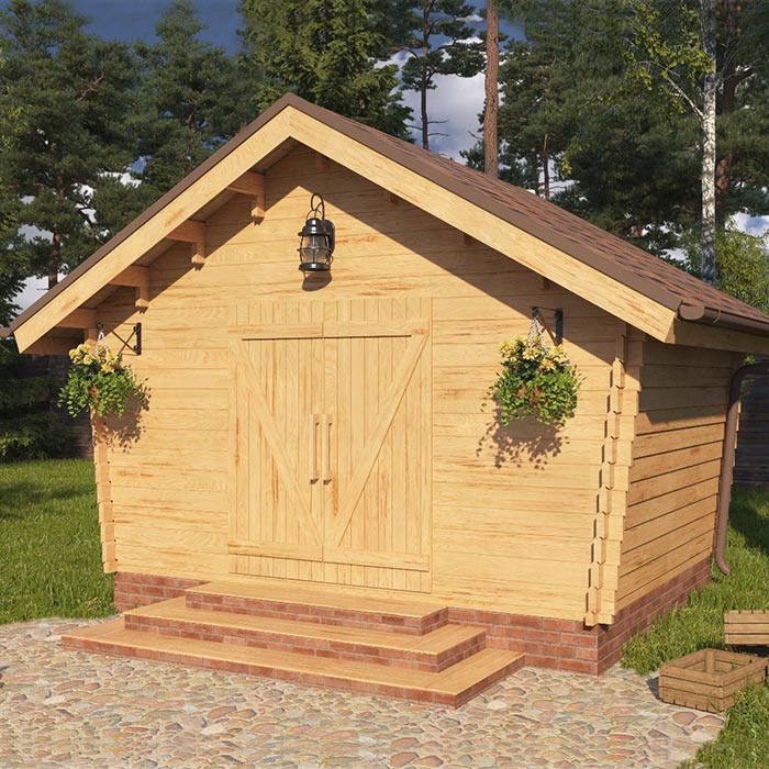 Timmerlada Umpi M Gårdsförråd 10m2 - Timmerlador - 4100530 - 5