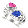 4.75 Carat Sapphire Diamond Ring in 14k White Gold view 1