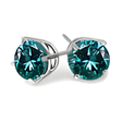 1.5 Ct Twt Blue Diamond Earrings in 14k Gold I1 Clarity view 1