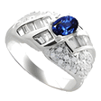 1.38 Ct Twt Diamond Tanzanite Ring in 18k White Gold view 1