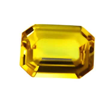 2.33 Carats Emerald Cut Yellow Sapphire in size: 8.9x7.0 mm