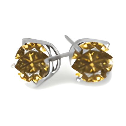 1.5 Ct Twt Champagne Diamond Earrings in 14k Gold I1 Clarity