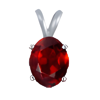2 Ct Garnet Pendant 14k White or Yellow Gold