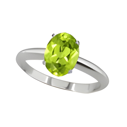 2 Ct Peridot Ring in 14k White or Yellow Gold