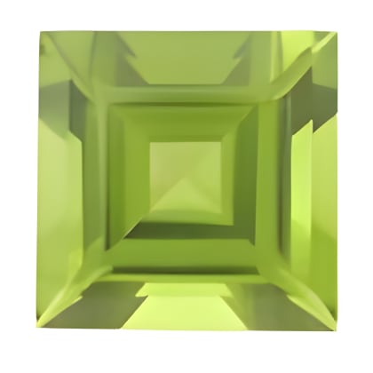 2.5 mm Square Shape Peridot in AAA Grade