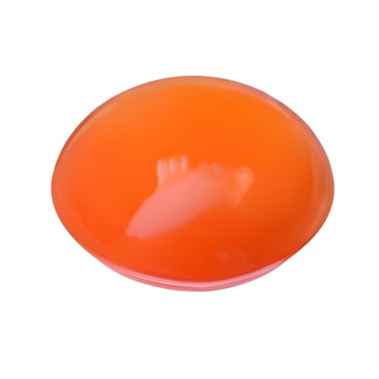10 mm Cabochon Round Red-Orange Carnelian in AAA Grade