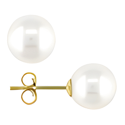 7 mm Pearl Stud Earrings in 14k Gold