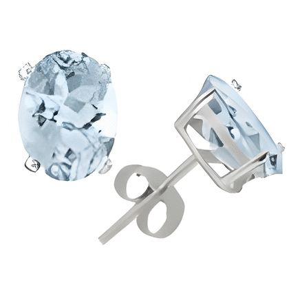 4 Ct Twt Aquamarine Earrings in 14k White or Yellow Gold