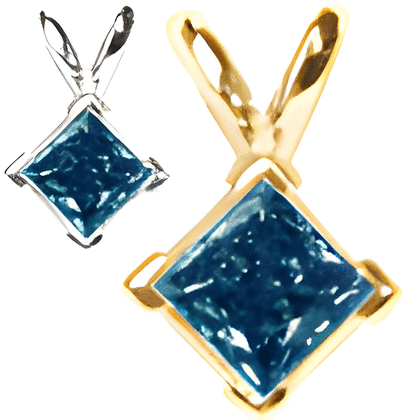 0.30 Carat Blue Diamond Pendant in 14k Gold