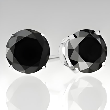 2 Ct Twt Black Diamond Stud Earrings in Sterling Silver