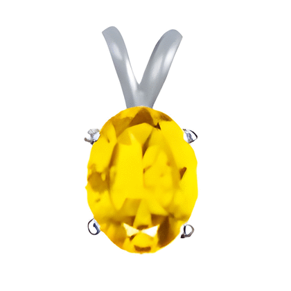 2 Ct Citrine Pendant 14k White or Yellow Gold