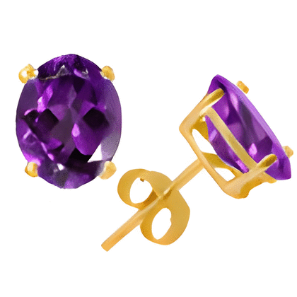 2 Ct Twt Amethyst Earrings in 14k White or Yellow Gold