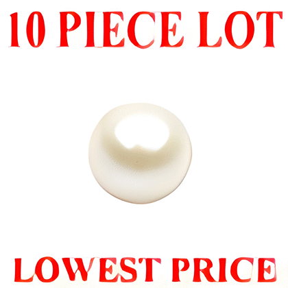 10 mm Round Half Drilled White Pearl 10 pc Lot